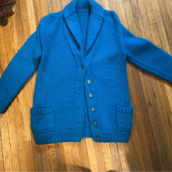 Unbranded Other - Vintage Vibrant Blue Men's Cardigan Sweater
